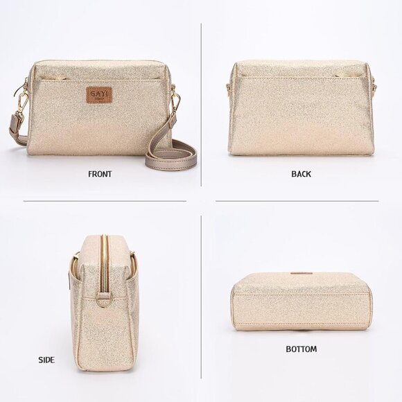 Glitter Crossbody Bags for Women, Sparkle Shoulder Handbags with Chain, Ladies C - Picture 3 of 7